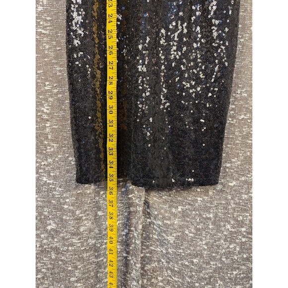 Vintage Guess‎ Halter Dress Black Sequins Cocktail Sheer Panels Size S - Picture 4 of 10
